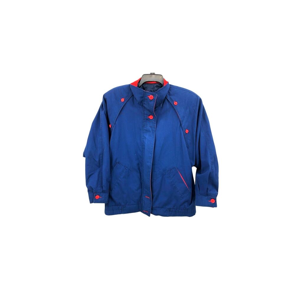 Current Seen Vintage Jacket Size Medium Blue Red Shoulder Pads